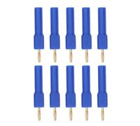 Banana Plugs Connector Gold Plated Brass 2mm Male to 4mm Female Adapter for Electronic Instruments Industrial Equipment 10Pcs (Blue)