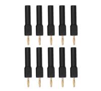 Banana Plugs Connector Gold Plated Brass 2mm Male to 4mm Female Adapter High Conductivity for Electronic Instruments Industrial Equipment 10Pcs (Black)