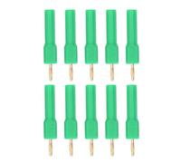 Banana Plugs Connector Gold Plated Brass 2mm Male to 4mm Female Adapter High Conductivity for Electronic Instruments Industrial Equipment 10Pcs (Green)