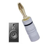 Banana Plugs for Speaker Wire - 4mm Banana Plugs for Speaker Wire, Quick Connect Speaker Connector Plug 24K Gold Plated for Spring Loaded Speakers Banana Buchs