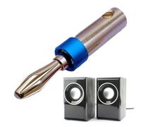 Banana Plugs for Speaker Wire - 4mm Gold-Plated Wire Banana Plugs Speaker Connector,Improved Conductivity Stable Plug and Unplug Banana Plugs for Living Room