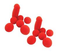 Banana Prank Sponge with 4 Red Sponge Balls, Funny Stage Magic Accessories, Imagination Stimulating Prank Gadgets, for Comedy, Street & Beginners ,2pcs