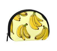 Banana Print Coin Purse Personalized Coin Bag for Women Men Change Purse Small Wallets with Zipper Mini Shell Coin Pouch Outdoor Shopping Change Storage Bag Handbags Gifts