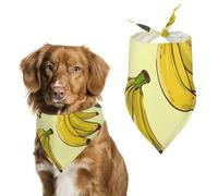 Banana Print Dog Bandana Triangle Dog Scarf Washable Polyester Dog Bibs Cute Pet Bandana for Medium Large Dogs Puppy and Cats