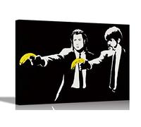 Banana Pulp Fiction by Banksy Canvas Pictures Home Office Bedroom Artwork Graffiti Wall Art Prints 30 x 20cm (12 x 8 inches) A4