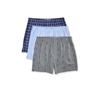Banana Republic Mens 100% Organic Cotton Elastic Waistband 3 Pack Boxers Mixed, Blue Grey Giraffe Multi, M