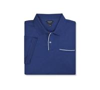 Banana Republic Mens 667166 Standard Fit Luxe Touch Cotton Piping Knit Two Button Polo Shirt, Lazuli Heather Blue, Medium
