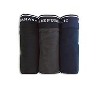 Banana Republic Mens Polyester Lyocell Performance Underwear 3 Pack Boxers Briefs, Black/ Charcoal Heather/ Navy, L