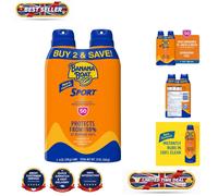 Banana Scent Sport Ultra SPF 50 Sunscreen Spray Twin Pack | 80-Minute Protection