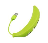 Banana Shape Splitter - Multis Port Type C Hub Expander, Ultra Slim Portable Adapter | Simultaneous 4 Device Charging Syncs Pc, Laptop Built In Surge Protection Non Slip Rubberized Base