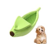 Banana Sleep Nest - Yellow Plush Pet Bed, Curved Fruit-Shaped Lounger, Soft Thermal Resting Area, Small Animal Pod, Indoor Outdoor Relaxation Spot | Nap Space for Chinchillas Hamsters Rabbits