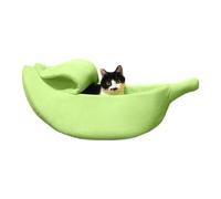 Banana Sleep Nest - Yellow Plush Pet Bed, Curved Fruit-Shaped Lounger, Soft Thermal Resting Area, Small Animal Pod, Indoor Outdoor Relaxation Spot | Nap Space for Chinchillas Hamsters Rabbits