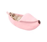 Banana Sleep Nest - Yellow Plush Pet Bed, Curved Fruit-Shaped Lounger, Soft Thermal Resting Area, Small Animal Pod, Indoor Outdoor Relaxation Spot | Nap Space for Chinchillas Hamsters Rabbits