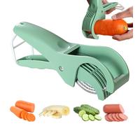 Banana Slicer, Efficient and Safe Banana Cutter for Even Slices, Multifunctional Hot Dog Cutter Slicer for Cucumber Fruit Salad (1, Green)