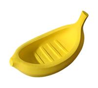 Banana Soap Dish, 3D Printed Decorative Bathroom Tray with Draining Soap Holder Ridges, Creative Fruit Shape Kitchen Sink Organizer for Jewelry, Rings, Small Toiletries, Yellow Home Decor