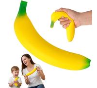 Banana Squeeze Fidget Toy, Banana Squishy, 18cm Big Squishy, Realistic Fruit Squishy Fidget Toy, Stretchy Sensory Stress Toy, Anxiety Relief Fidget Toys Cute Novelty Present For Adults & Kids