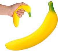 Banana Squeeze Fidget Toy, Soft PU Stretchy Banana Stress Relief Toy Realistic Fruit Sensory Squishy Fidget Toy Cute Novelty Present for Adults Anxiety Relief Office Home Decor (A)