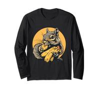 Banana Squirrel Banana Fruit Artwork Wildlife Banana Lover Long Sleeve T-Shirt
