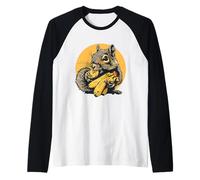 Banana Squirrel Banana Fruit Artwork Wildlife Banana Lover Raglan Baseball Tee