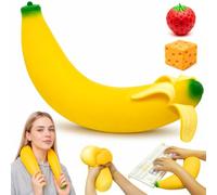 Banana Squishy Jumbo Big Giant, 41cm Large Slow Rise Squishies, Slow Rising Stress Relief Gifts Decoration for Office Home Travel Work Adult Women Applicable to over 18 years old (Banana 41cm)