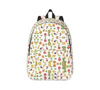 Banana Strawberry Pineapple Canvas Backpack Travel Bag Laptop Anti-Water And Ergonomic Straps For College Work, Black, M