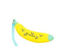 Banana Style Unisex Silicone Large Space Pen Coin Bags Change Purse Outdoor Key Chain Bag, Yellow, 21 * 6 cm