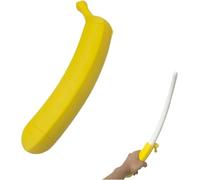 Banana Sword Retractable, 3D Printed Plastic Banana Wand, Holiday Role-Playing Prop Extendable Toy for Men Women Boys and Girls, Fun Cosplay Interactive Toy (White)
