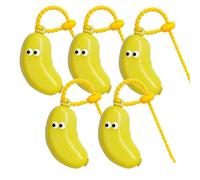 Banana Toothbrush Head Cover- with Toothpaste Dispenser, Portable Clip-On Toothbrush Protector, Tooth Brush Travel Case for Home Travel Outdoor Camping (Green, 5pcs)