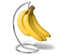 Banana Tree Holder, Stainless Steel Banana Tree Stand Grape Hanger Rack Fruit Displaying Storage Hook Kitchen Organizer Living Room Desktop Ornament (Silvery)
