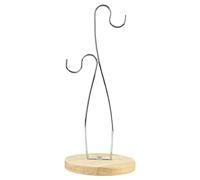 Banana Tree Holder - Stainless Steel Banana Tree Stand, Grape Hanger Rack | Fruits that Show the Storage Hook, Natural Wooden Fruit Hanger for Kitchen Organiser, Living Room, Desktop Ornament