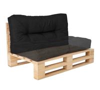 bananair - Pallet Cushions Outdoor - Water Repellent & UV Resistant Fabric - Highly Comfortable - Foam Padded Garden Furniture Cushions (Versatile Seat/Backrest Pallet Cushion 120x60 cm, Black)
