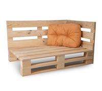 bananair - Pallet Cushions Outdoor - Water Repellent & UV Resistant Fabric - Highly Comfortable - Foam Padded Garden Furniture Cushions (Corner Pallet Cushion 60x40 cm, Orange)