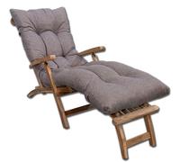 bananair - Sun Lounger Cushion Only - Thick, Comfortable, Quilted Design, Generously Foam Filled - Made in France - Sunbed Cushion for Garden Furniture, Easy to Install (185x60x15 cm, Beige)