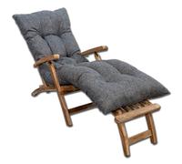 bananair - Sun Lounger Cushion Only - Thick, Comfortable, Quilted Design, Generously Foam Filled - Made in France - Sunbed Cushion for Garden Furniture, Easy to Install (185x60x15 cm, Grey)