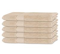 BANANALU Set of 5 Guest Towels Quality 450 g/m² 100% Cotton 30 x 50 cm Terry Towel Guest Towel Cappuchino White Swan 12-0000