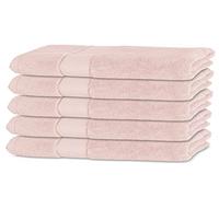 BANANALU Set of 5 Guest Towels Quality 450 g/m² 100% Cotton 30 x 50 cm Terry Towel Rose Primrose Pink 12-2904