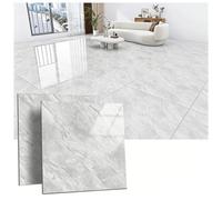 Bananaww 2 Pack Grey Self Adhesive Floor Tile - Concrete Marble Effect Vinyl Flooring, Waterproof Anti Slip Peel and Stick Floor Tile for Kitchen Bathroom Living Room, 95x95cm