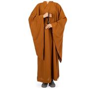 Bananaww Buddhist Monk Robe for Men - Shaolin Robe in Cotton for Zen Meditation, Kung Fu, Tai Chi, Temple Outfit Unisex Autumn Winter, Breathable, Comfortable