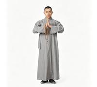 Bananaww Buddhist Monk Robe for Men - Shaolin Robe in Cotton for Zen Meditation, Kung Fu, Tai Chi, Temple Outfit Unisex Autumn Winter, Breathable, Comfortable