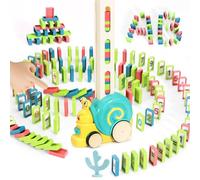 BananMelonBM 180pcs Montessori Learning Automatic Dominos Train Set Toys for Kids,Snail Domino Games Birthday Gift