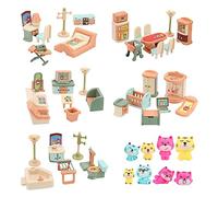 BananMelonBM 50 Pack Kids Little Dollhouse Furniture Set Toys House Big Dreams for Baby Children Girls Boys Age 3+,Miniature Accessories Educational Pretend Play Toys for Toddler
