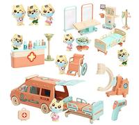 BananMelonBM Cat Dolls Doctor Pet Pretend Play Toys, Figures Playset Toy, Hospital and Ambulance Toy with Lights and Sound, Educational Toys, Gift for Kids Toddlers Boys and Girls