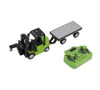 banapoy 1:64 Remote Control Forklift Set with Flatbed Truck, RC Forklift Cranes, Kids Construction Toys Set, Lift Fork and Hook, APP Remote Control, Christmas Birthday (Green)