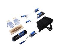 banapoy 10Pcs Masonry Hand Tool Set, Stainless Steel Concrete Edger and Groover Includes Finishing Trowel, Wood Float, Gauging Trowel and Wire, for Construction