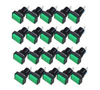 banapoy 20Pcs 16mm Momentary Square Push Button Switch, Square Cap Switch, 3Pin 1 NO 1 NC ON Off, with LED Indicator, for Magnet Starters, Relays, Small Equipment (20pcs)