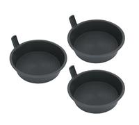 banapoy 3PCS 9L Round Feed Pans, PP Plastic Thickened Feed Bucket Drinking Trough with 8cm Single Handle, Easy to Clean, Stable Water Bowl for Outdoor Livestock Duck Goose, Cyan