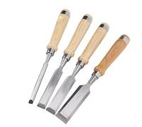 banapoy 4Pcs Wood Chisel Set, 10 20 24 32mm Professional Woodworking Chisel Kit, CRV Steel Beveled Blades, with Sturdy Wooden Handles for Precision Carving DIY Projects