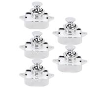 banapoy 5Pcs Push Button Cabinet Latch Lock, Premium Zinc Alloy Cabinet Door Push Button Latch, Keyless Cupboard Locks for RV Motorhome Yachts Caravan (Chrome)
