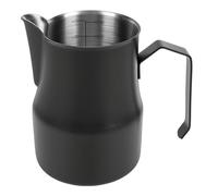 banapoy 700ml Coffee Milk Frothing Pitcher with Spout and Scale (Black)