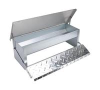 banapoy Automatic Chicken Treadle Feeder, Large Capacity No Waste Stainless Steel Rat Proof Chicken Feeder with Weatherproof Lid, Outdoor Use, for Chickens, Bantams, Poultry